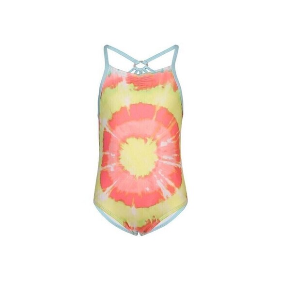 Penelope Mack Toddler Girls Tie Dye One Piece Swimsuit Swimming Pink Blue - Picture 1 of 2
